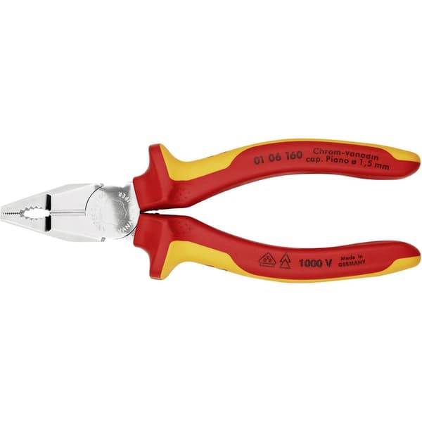 Knipex 01 06 160 VDE Kombinationstång 160 mm DIN EN 60900, DIN ISO 5746