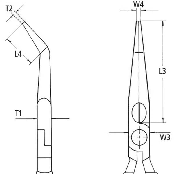 Knipex 26 26 200 SB Flat rundtång 200 mm