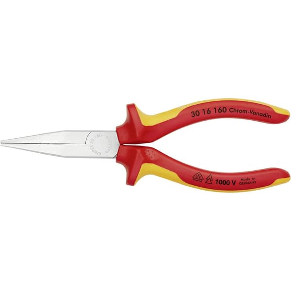 Knipex 30 16 160 VDE Flat tång Rak Krom-vanadium elektriskt stål 160 mm