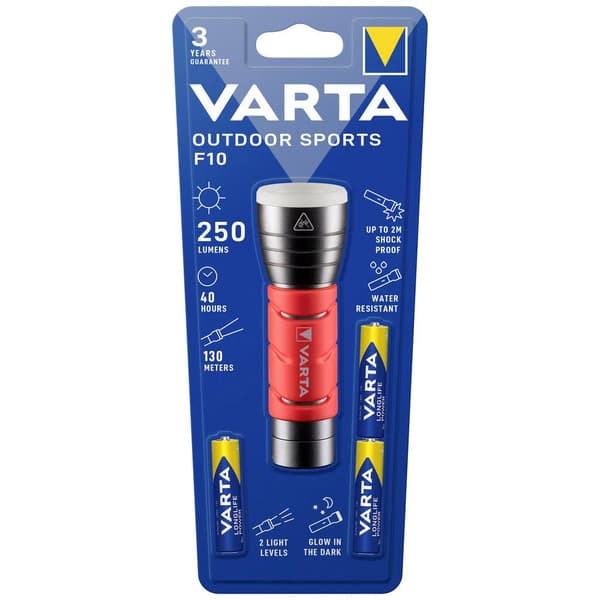 Varta Outdoor Sports F10 LED Ficklampa med handrem batteri 235 lm 35 h