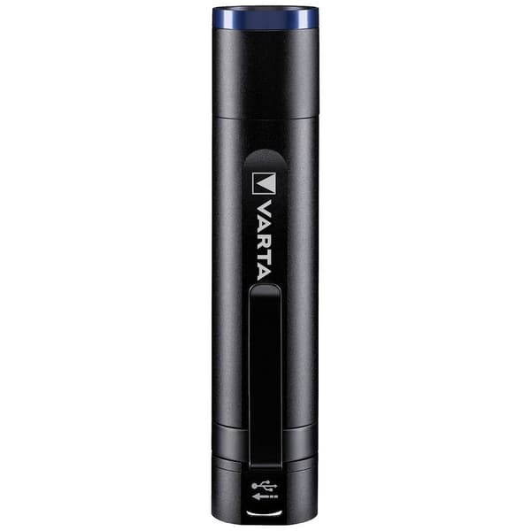 Varta Night Cutter F20R LED Ficklampa med bältesclip, med USB-gränssnitt, justerbar Uppladdningsbara batteri 400 lm 22 Svart