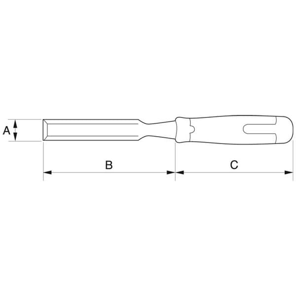Bahco 424P-20 Stämjärn, 2-komponents skaft, 20 x 140 mm