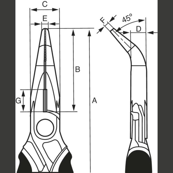 Bahco 2427 GC-200IP Flat rundtång 200 mm