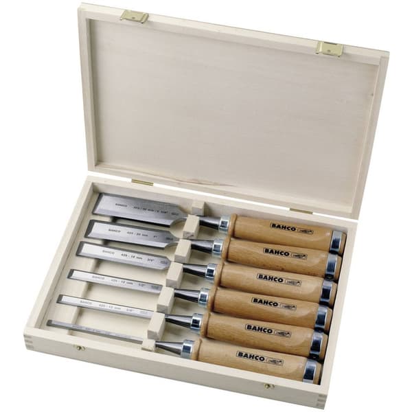Bahco 425-083 Stämjärnsats, 6-delars, trälåda, 6,10,12,18,25,32mm