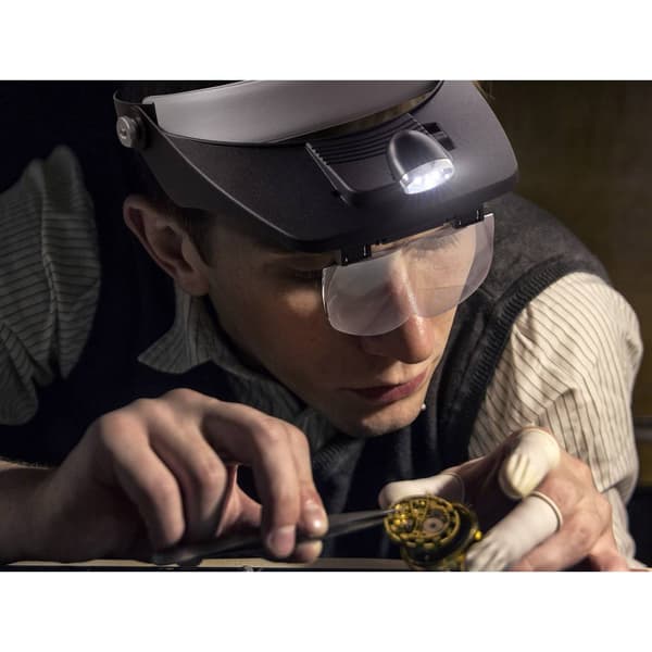 TOOLCRAFT TO-5137803 Huvudlupp med LED-belysning Förstoringsfaktor: 1.2 x, 1.8 x, 2.5 x, 3.5 x Linsstorlek: (L x B) 102