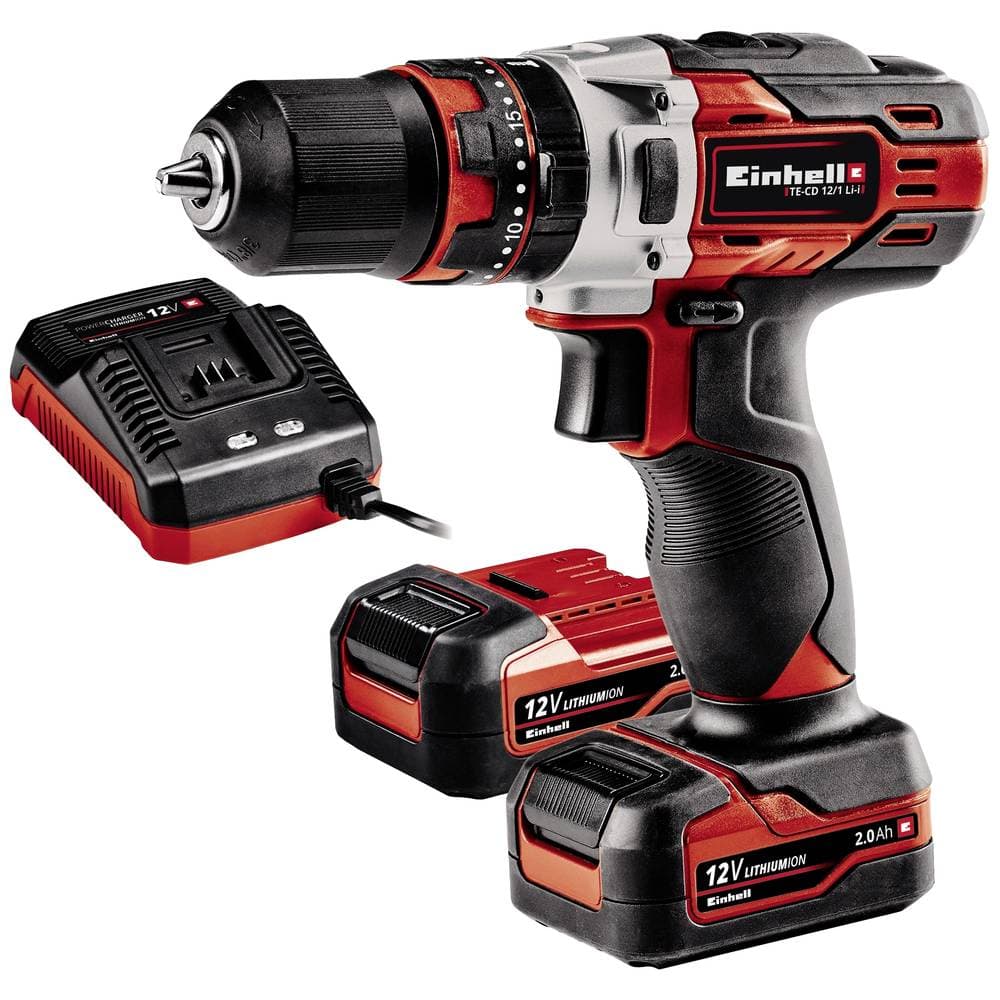 Einhell TE-CD 12/1 Li-i (2x2,0Ah) 2-växel-Slagborrmaskin batteri inkl. 2x batterier