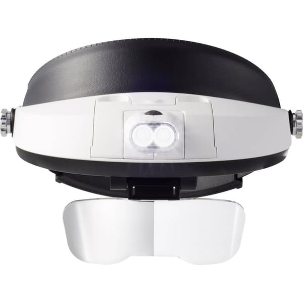 TOOLCRAFT TO-5137806 Huvudlupp med LED-belysning Förstoringsfaktor: 1.0 x, 1.5 x, 2.0 x, 2.5 x, 3.5 x Linsstorlek: (L x