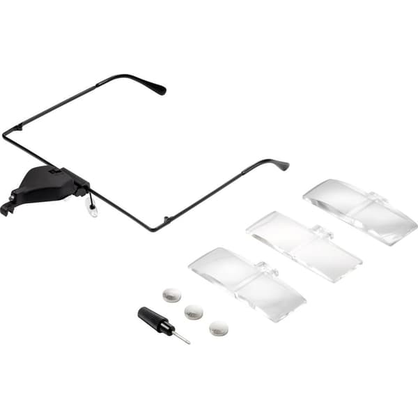 TOOLCRAFT TO-5137812 Förstoringsglasögon med LED-belysning Förstoringsfaktor: 1.5 x, 2.5 x, 3.5 x Linsstorlek: (L x B)