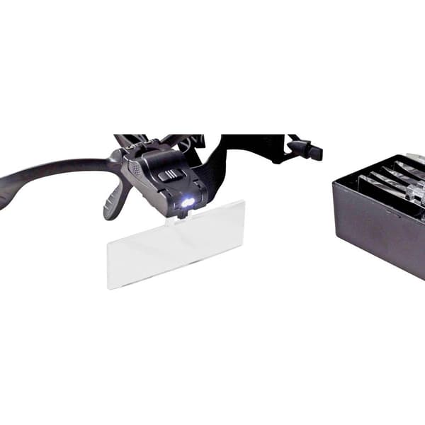 RONA 450989 450989 Huvudlupp med LED-belysning, med clip, med belysning Förstoringsfaktor: 1 x, 1.5 x, 2 x, 2.5 x, 3.5