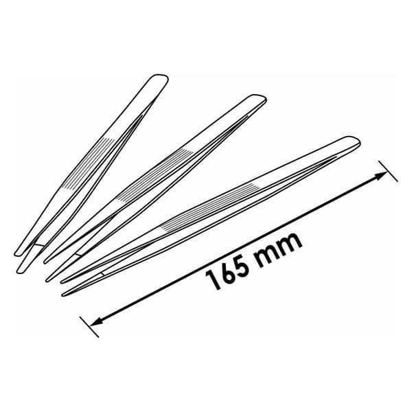 Vigor V1438 Pincett-set 3 delar Flat-rund, Trubbig, Spets