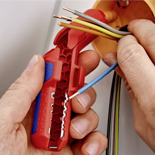 Knipex 16 95 02 SB ErgoStrip Kabelskalare Lämplig för Rundkabel, Våtrumskabel, Datakabel, Koaxialkabel 4.8 till 13 mm 0