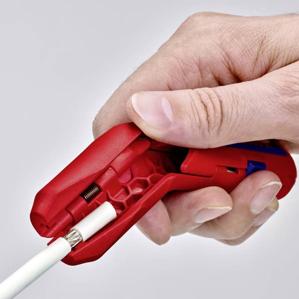 Knipex 16 95 02 SB ErgoStrip Kabelskalare Lämplig för Rundkabel, Våtrumskabel, Datakabel, Koaxialkabel 4.8 till 13 mm 0
