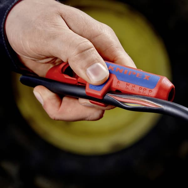 Knipex 16 95 02 SB ErgoStrip Kabelskalare Lämplig för Rundkabel, Våtrumskabel, Datakabel, Koaxialkabel 4.8 till 13 mm 0