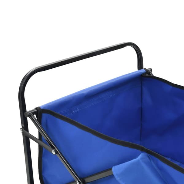 vidaXL Kokoontaittuva vetokärry teräs sininen