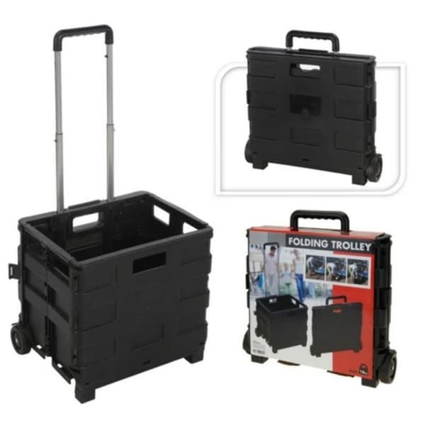 H&S Collection Tralle med sammenleggbar kasse aluminium PP