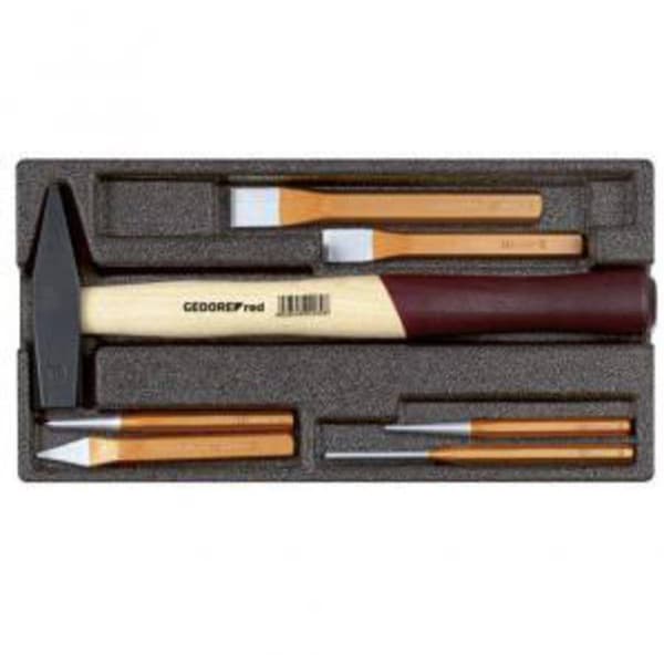 Gedore RED Hammare-/mejsel sats i 1/3 skumplast modul, 7-delar 3301718