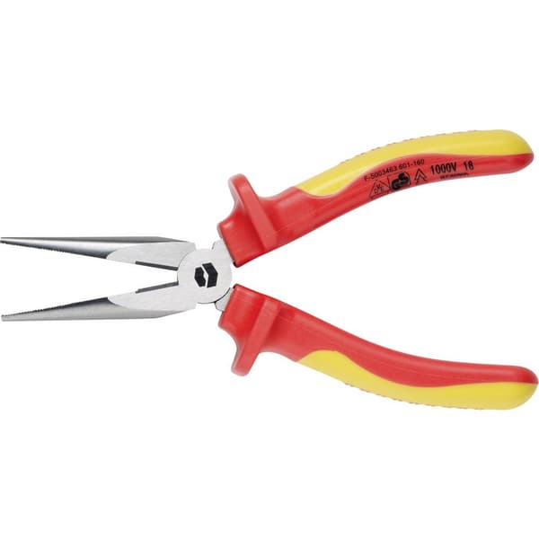 TOOLCRAFT TO-6448056 VDE Flat rundtång Rak Krom-vanadin-stål 160 mm