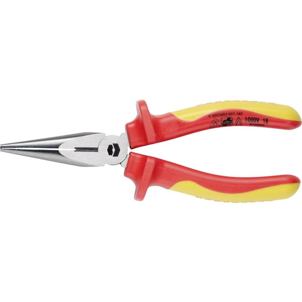 TOOLCRAFT TO-6448056 VDE Flat rundtång Rak Krom-vanadin-stål 160 mm