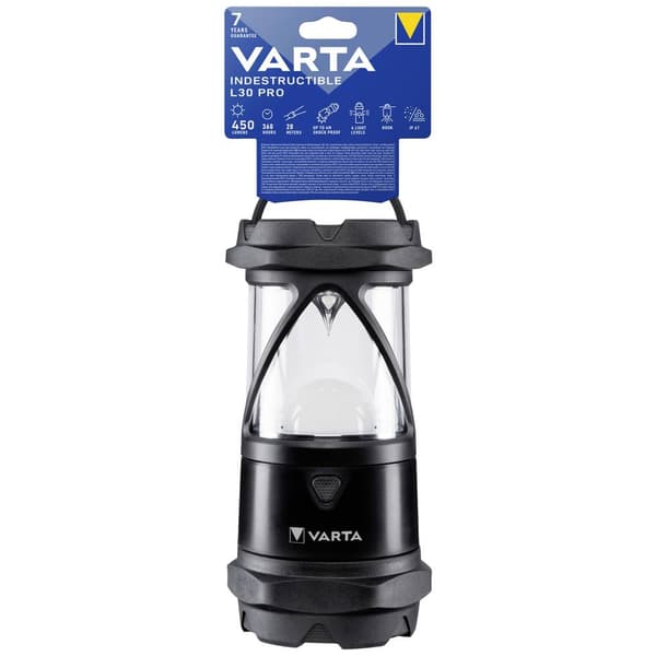 Varta 18761101111 Indestructible L30 Pro Campinglykta LED 450 lm batteri 623 g Svart Svart, Transparent