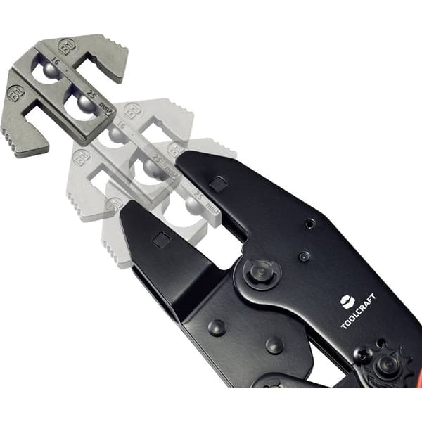 TOOLCRAFT PLE-0B1 Krympinsatser Oisolerad kabelsko Crimp-område: 16 till 25 mm² Passar märke: TOOLCRAFT PZ-500