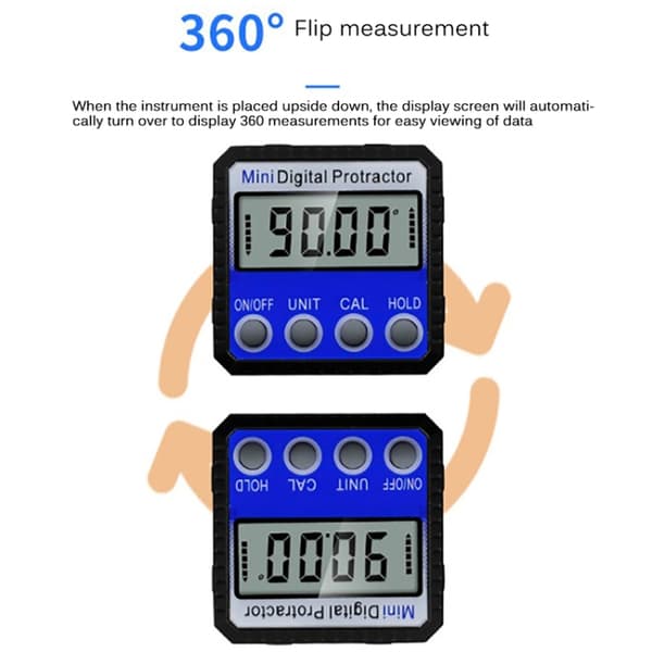 Digitaalinen Kulmamittari vahvalla magneetilla - Lcd-näyttö