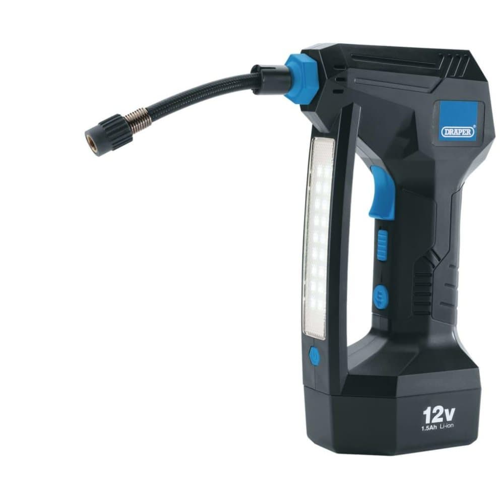 Draper Tools Trådløs luftkompressor 1 x 1,5Ah batteri 12V