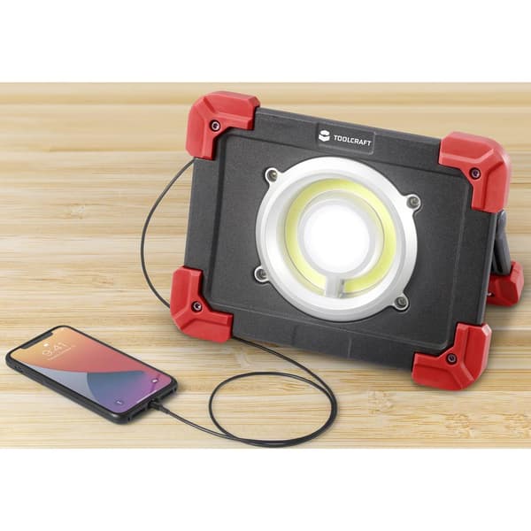 TOOLCRAFT TO-6687735 LED Arbetslampa Uppladdningsbara batteri 20 W 2500 lm