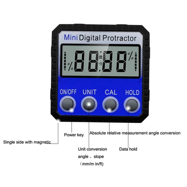 Digital Vinkelmåler med stærk magnet - Lcd display