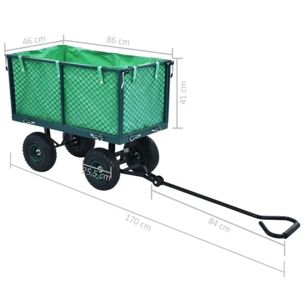 vidaXL Håndtralle hage grønn 350 kg