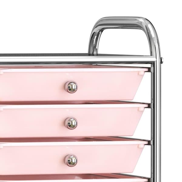 vidaXL 10 laatikon liikkuva säilytysvaunu ombre pinkki muovi