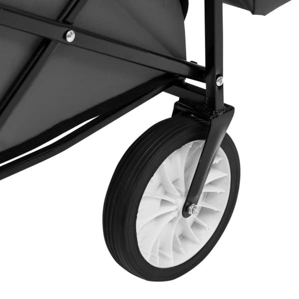 vidaXL foldbar havevogn med tag stål grå