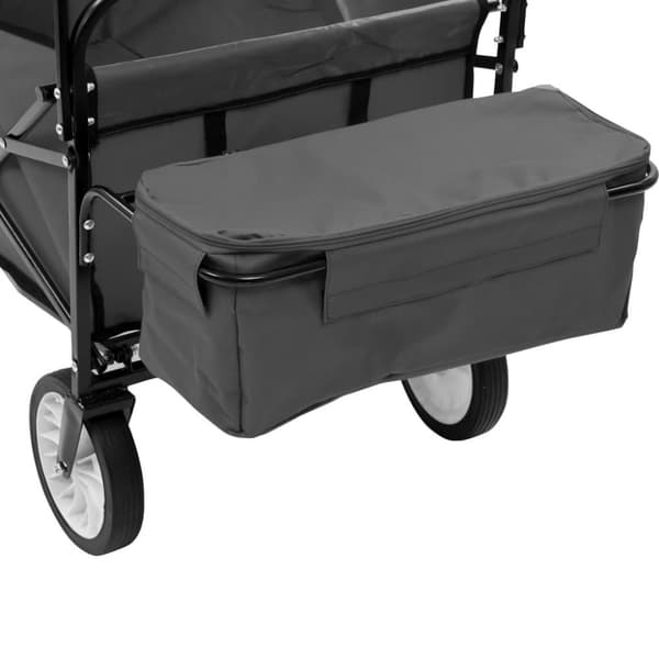 vidaXL Hopfällbar handvagn med tak stål grå