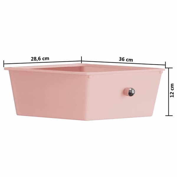 vidaXL 4 laatikon liikkuva säilytysvaunu pinkki muovi
