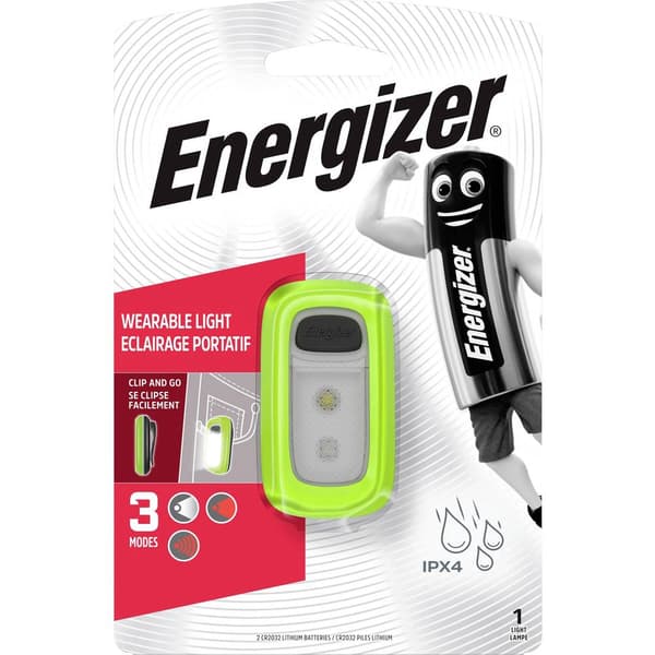 Energizer E301422001 Wearable Clip Light Campinglampa LED 30 lm batteri Grön