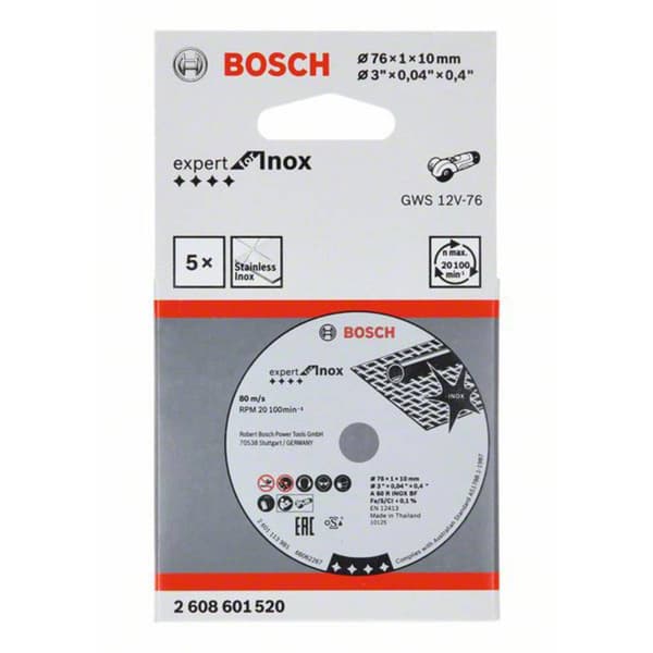 Bosch Accessories 2608601520 Kapskiva Expert for Inox A 60 R INOX BF, 76 mm, 10 mm, 1 mm