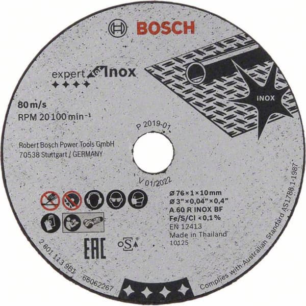 Bosch Accessories 2608601520 Kapskiva Expert for Inox A 60 R INOX BF, 76 mm, 10 mm, 1 mm