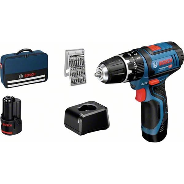 Bosch Professional GSB 12V-15 -Slagborrmaskin batteri inkl. 2x batterier