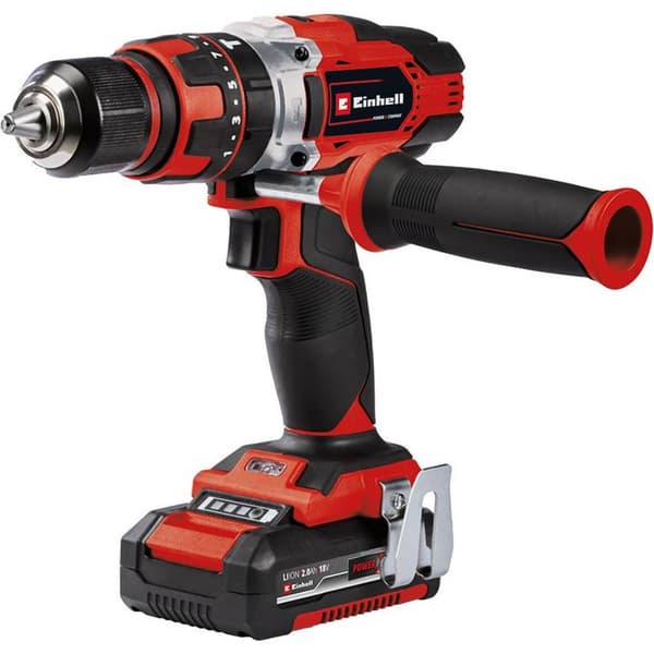 Einhell Power X-Change TE-CD 18/48 Li-i (2x2,0Ah) 2-växel-Slagborrmaskin batteri inkl. 2x batterier, inkl. väska