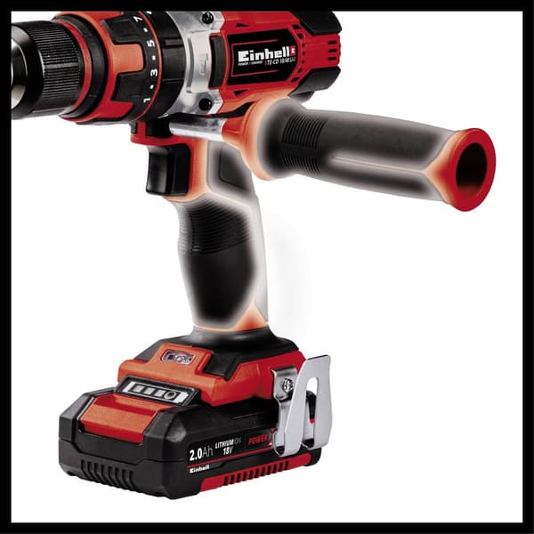 Einhell Power X-Change TE-CD 18/48 Li-i (2x2,0Ah) 2-växel-Slagborrmaskin batteri inkl. 2x batterier, inkl. väska