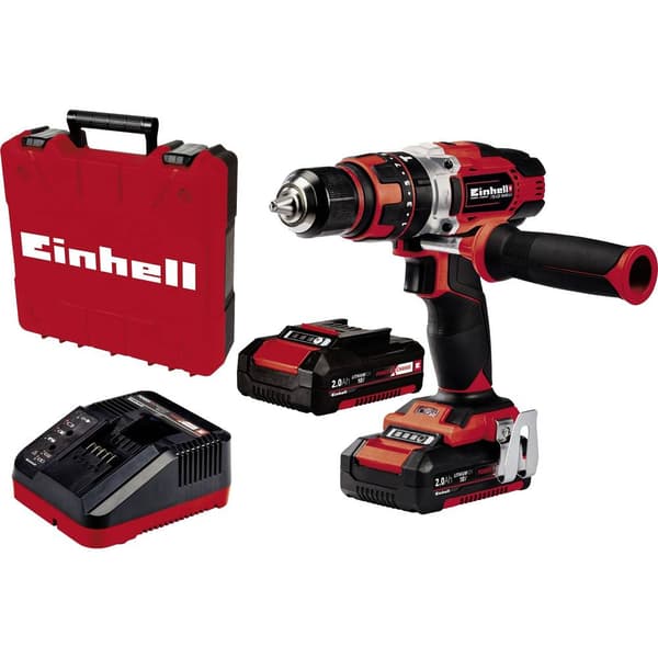 Einhell Power X-Change TE-CD 18/48 Li-i (2x2,0Ah) 2-växel-Slagborrmaskin batteri inkl. 2x batterier, inkl. väska