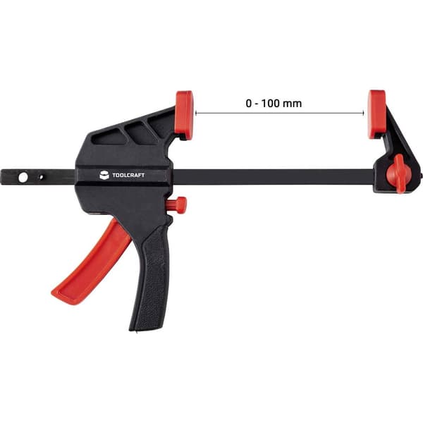 Enhandstving TOOLCRAFT TO-6743691 Spännvidd (max.):100 mm Mått - Längd: 180 mm Gapdjup:35 mm