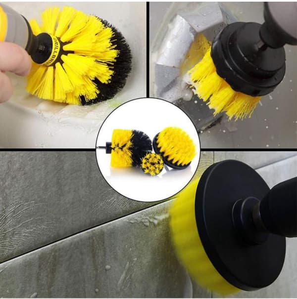 3 x Screwdriver brush set for cleaning bathrooms