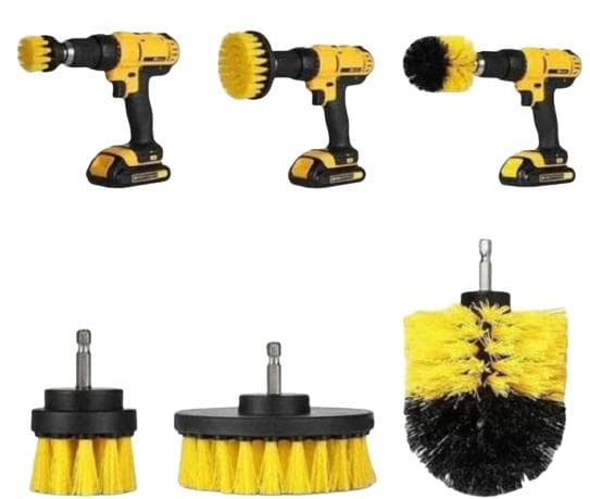 3 x Screwdriver brush set for cleaning bathrooms
