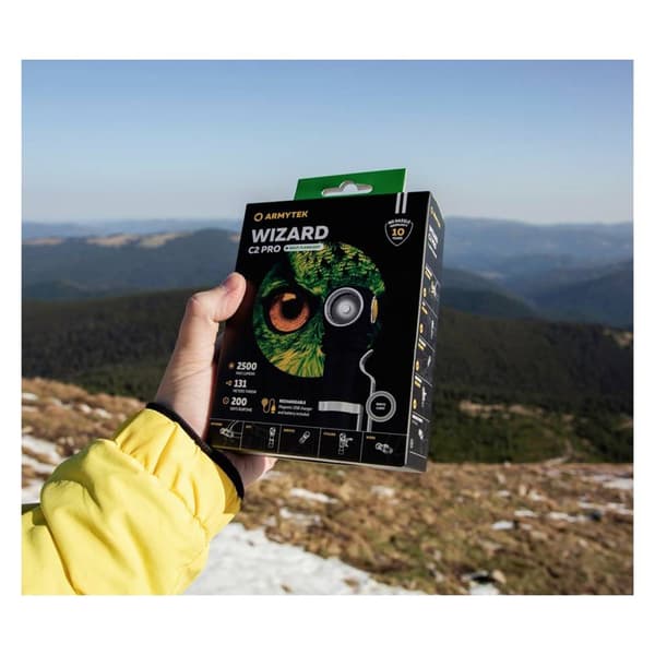 ArmyTek Wizard C2 Pro Magnet White LED Handlampa med magnetfäste Uppladdningsbara batteri 2500 lm 4800 h 65 g