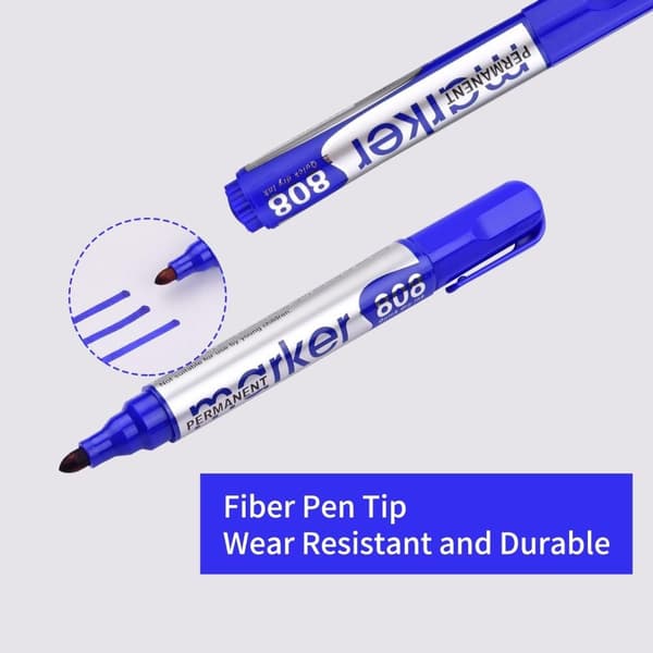 Blue Ink Permanent Marker Oil-Based Quick-dry Marker Pen Office School Stationery