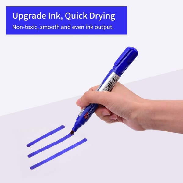 Blue Ink Permanent Marker Oil-Based Quick-dry Marker Pen Office School Stationery