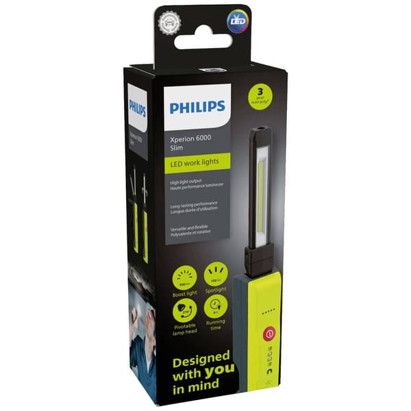 Philips Automotive X60SLIMX1 Xperion 6000 Slim LED Arbetslampa Uppladdningsbara batteri 5 W 500 lm