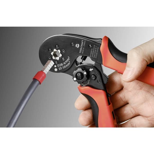 TOOLCRAFT TO-7165962 Crimptång Ändhylsor 0.08 till 16.0 mm² med snabbjustering