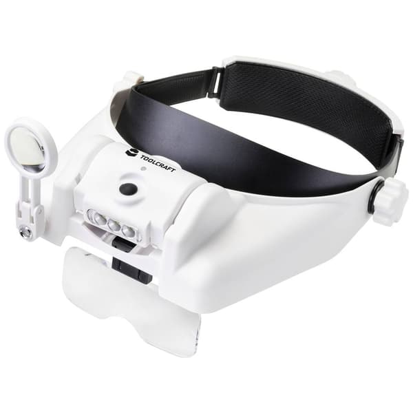 TOOLCRAFT TO-7440588 LED-huvudlampa med LED-belysning Förstoringsfaktor: 3.5 x, 2.5 x, 2.0 x, 1.5 x, 1.0 x Linsstorlek:
