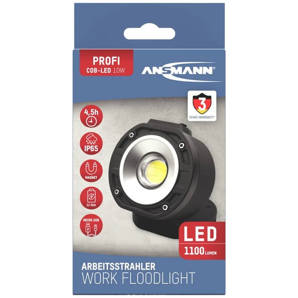 Ansmann 990-00122 Pocket FL1100R LED Arbetslampa Uppladdningsbara batteri 10 W 1100 lm